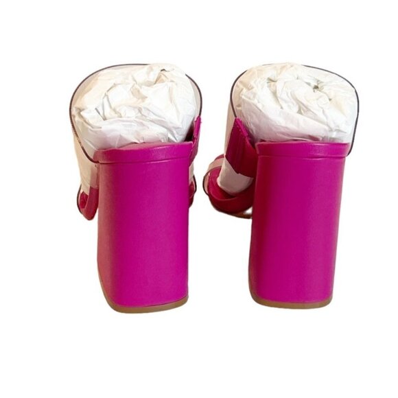 Schutz Women's Victorie High Block PVC Pink Heels Clear Size 6.5 NWOB - Picture 4 of 6